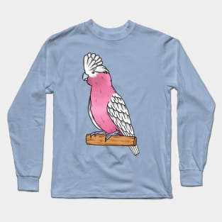 Galah bird cartoon illustration Long Sleeve T-Shirt